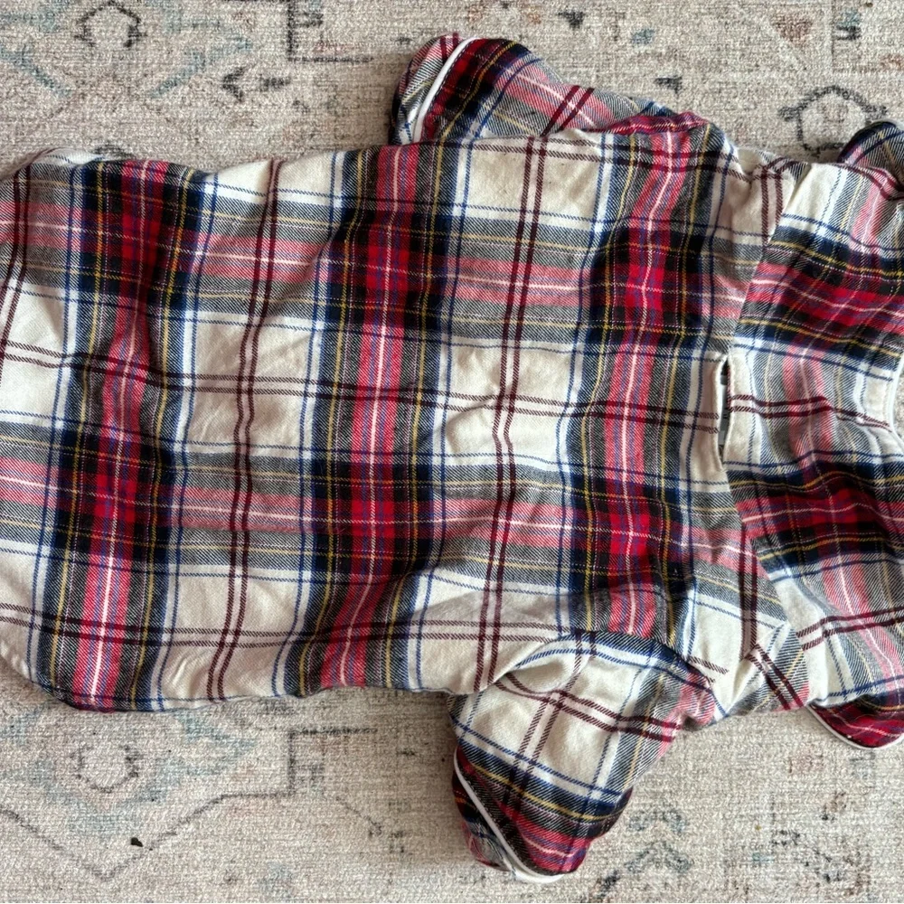 GAP Plaid Dog Pajama with Red and Blue Accents - Picture 3 of 3